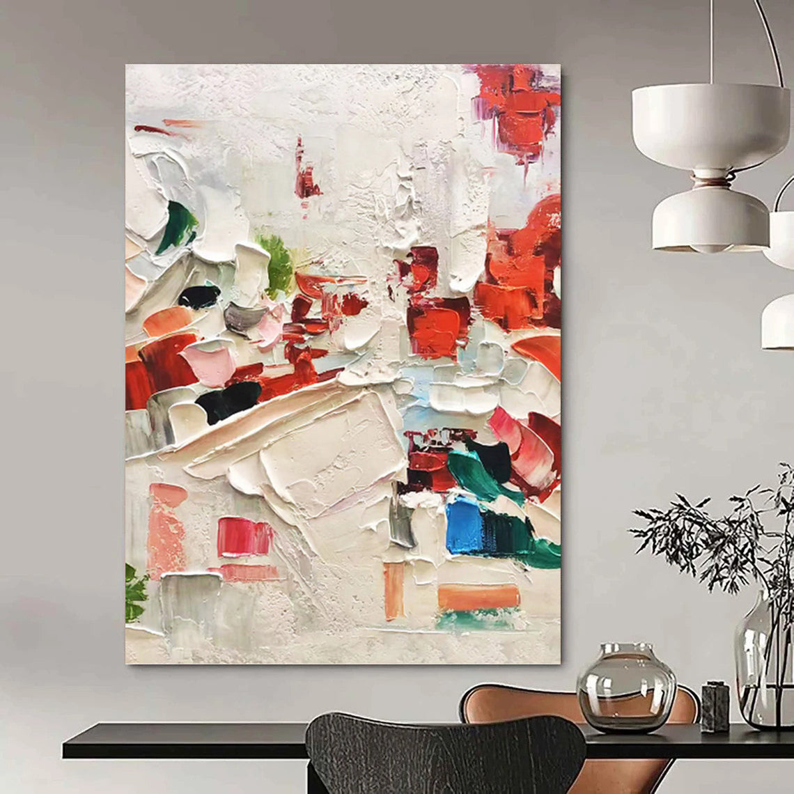 “Colorful Impasto Collage” - Vibrant Textured Abstract Painting DKH1044