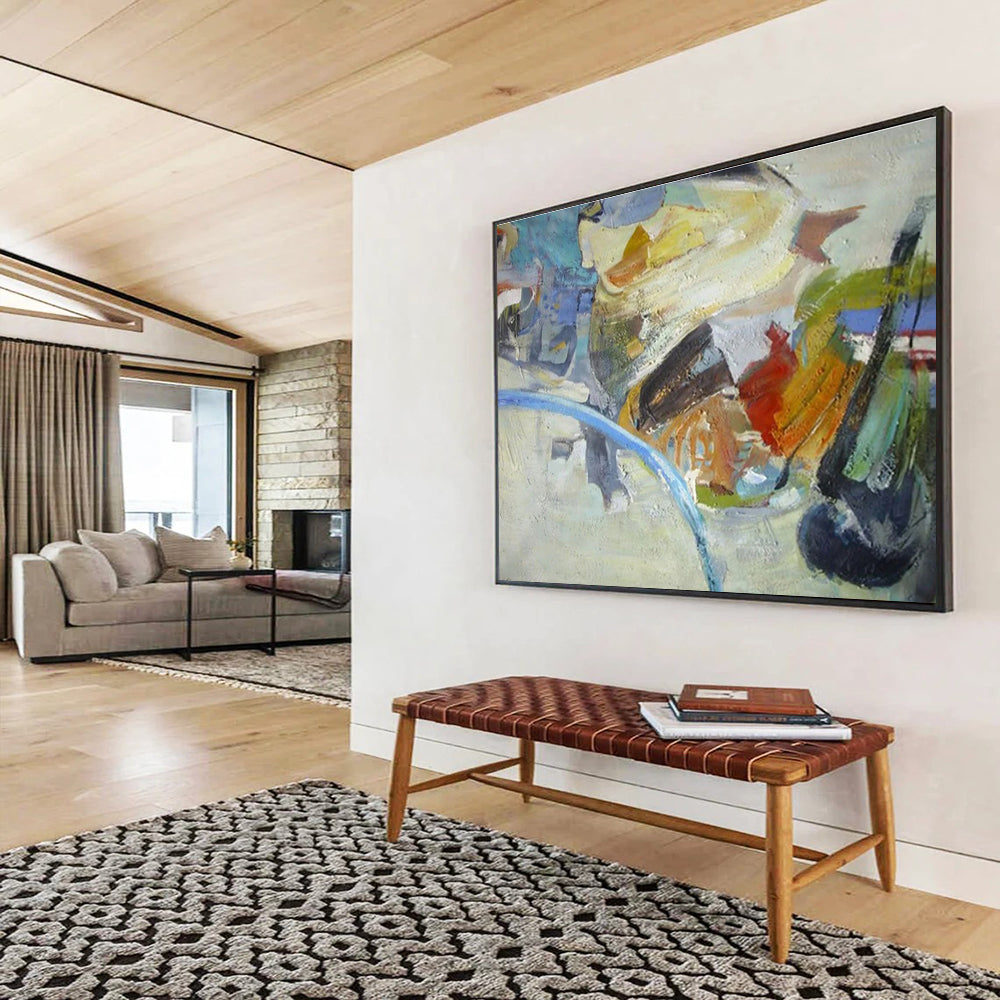 “Colorful Abstract Forms” - Playful Abstract Painting On Canvas DKH845