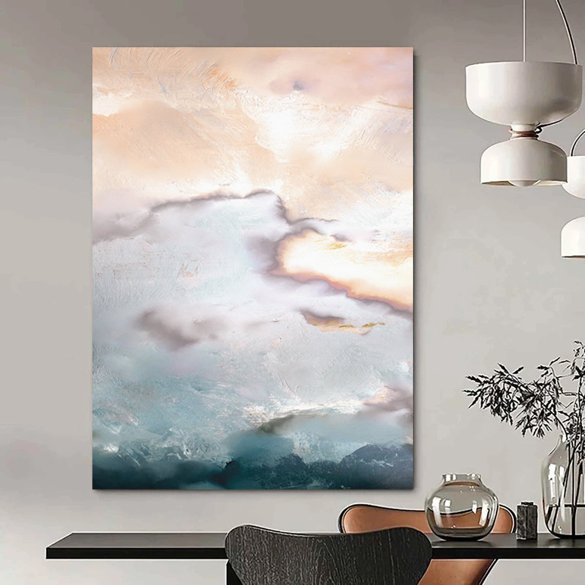 “Ethereal Cloud Layers” - Abstract Landscape Painting On Canvas DTP165