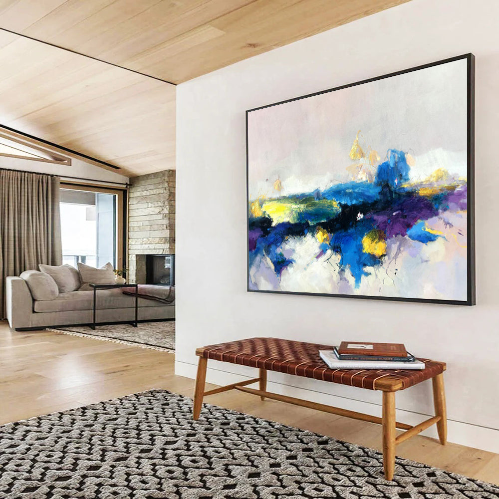 “Colorful Abstract Landscape” Abstract Oil Painting On Canvas DKH531