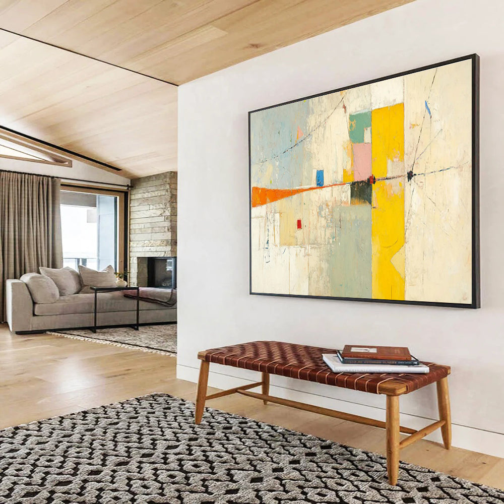 Colorful Abstract Composition - Abstract Cubist - Inspired Painting On Canvas DKH614
