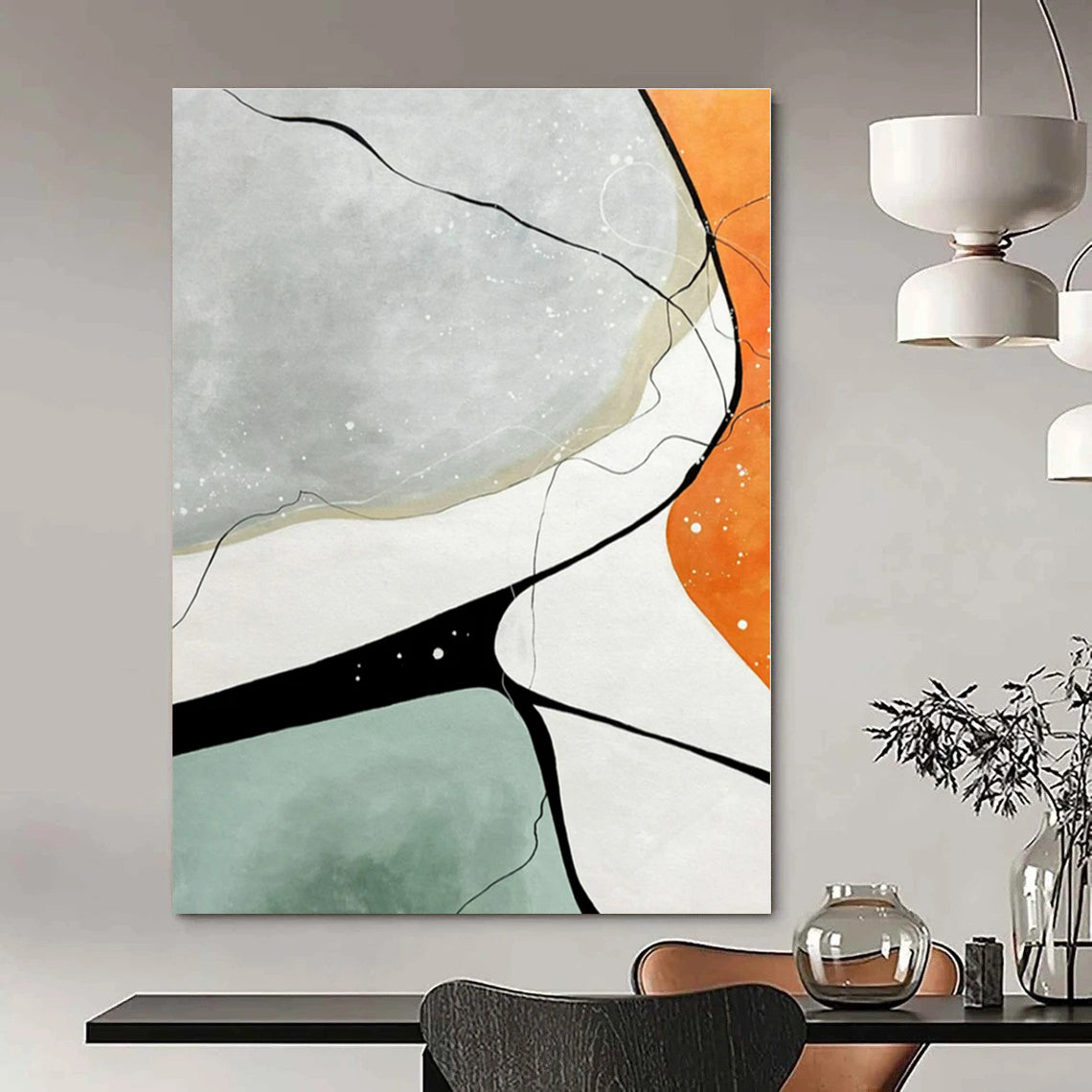 Minimalist Color Blocks - Abstract Geometric Painting CT1233
