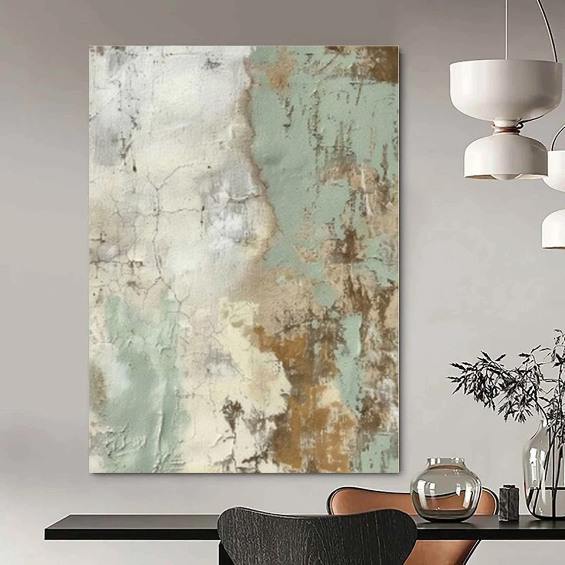 Earthy Textured Patina II - Abstract Impasto Oil CT1268