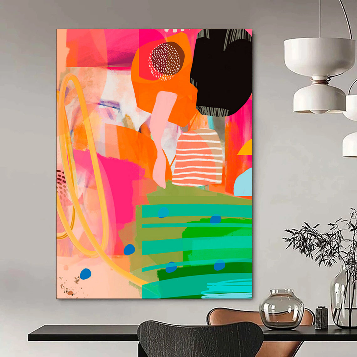 “Colorful Abstract Shapes” - Lively Abstract Art CT2010