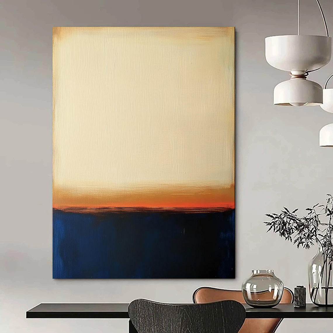 “Beige - Orange - Blue Gradient” - Minimalist Color Field Art CT1951