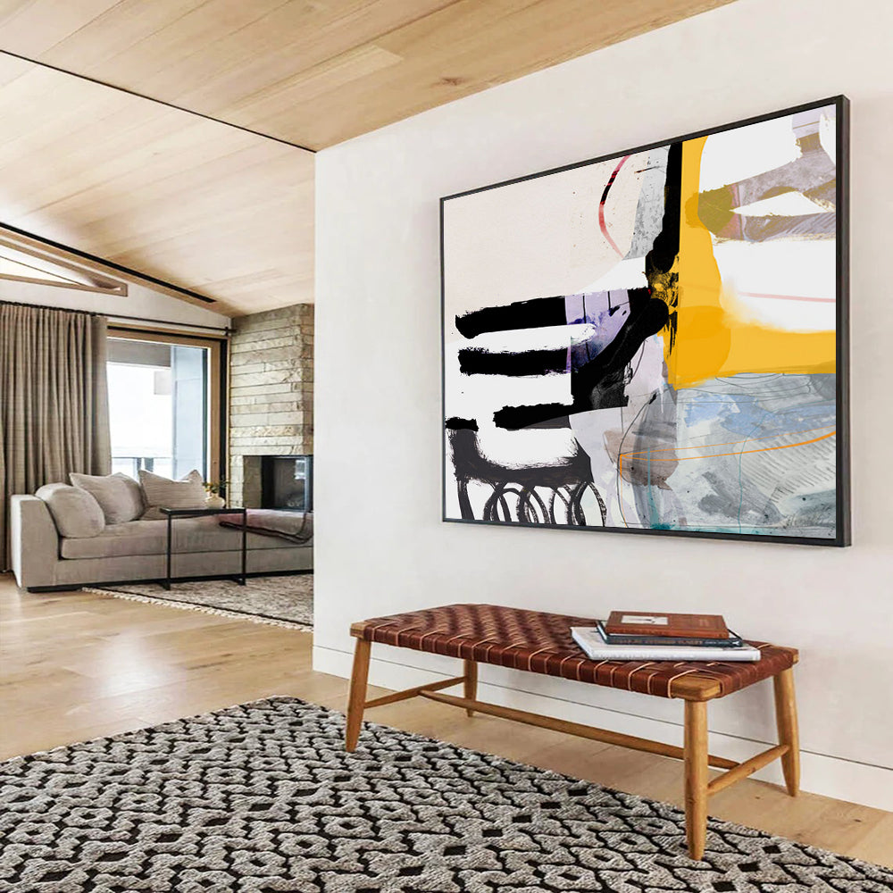 “Bold Color Block Collage” Modern Abstract Painting On Canvas DLZ112