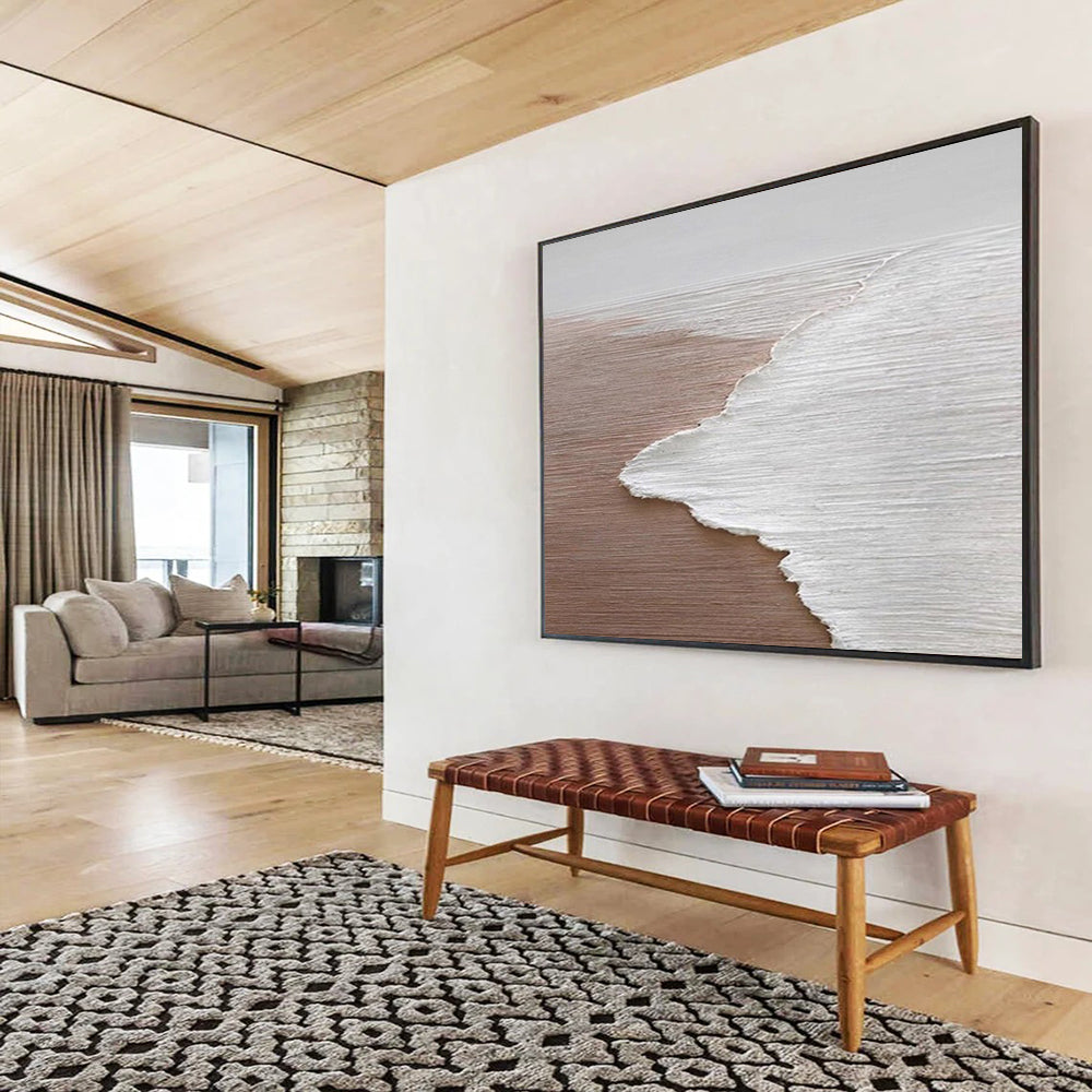 Minimalist Beach Scene - Abstract Landscape Painting On Canvas DLZ178