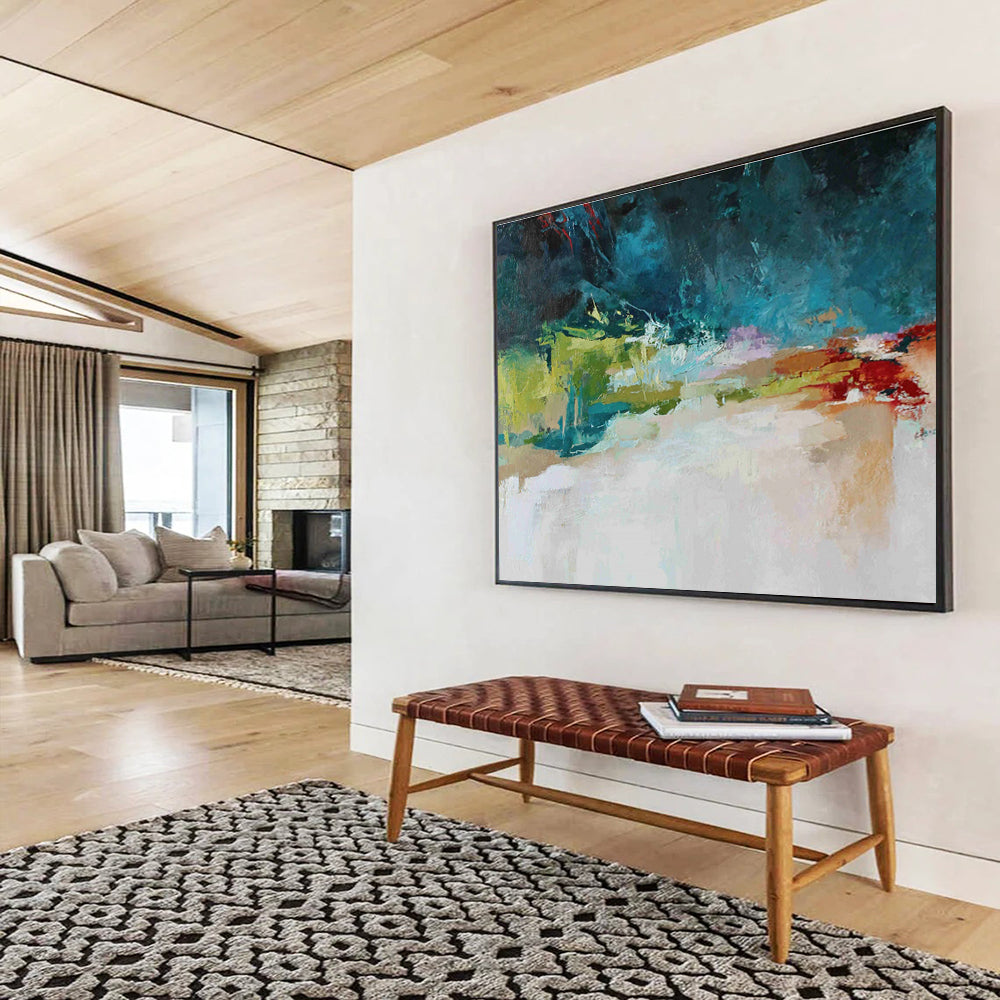 “Colorful Abstract Terrain” Abstract Acrylic Painting On Canvas DKH510