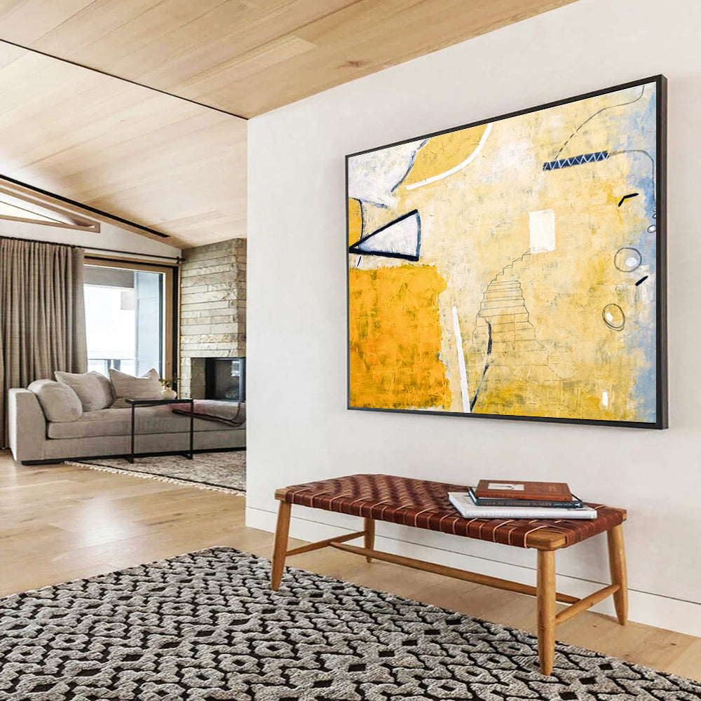 “Warm Tones Abstract Staircase” Abstract Oil Painting On Canvas DKH562