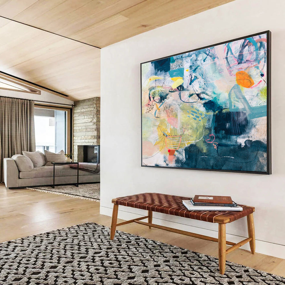 Colorful Abstract with Organic Shapes “Nature's Abstract Symphony” Painting On Canvas DKH076