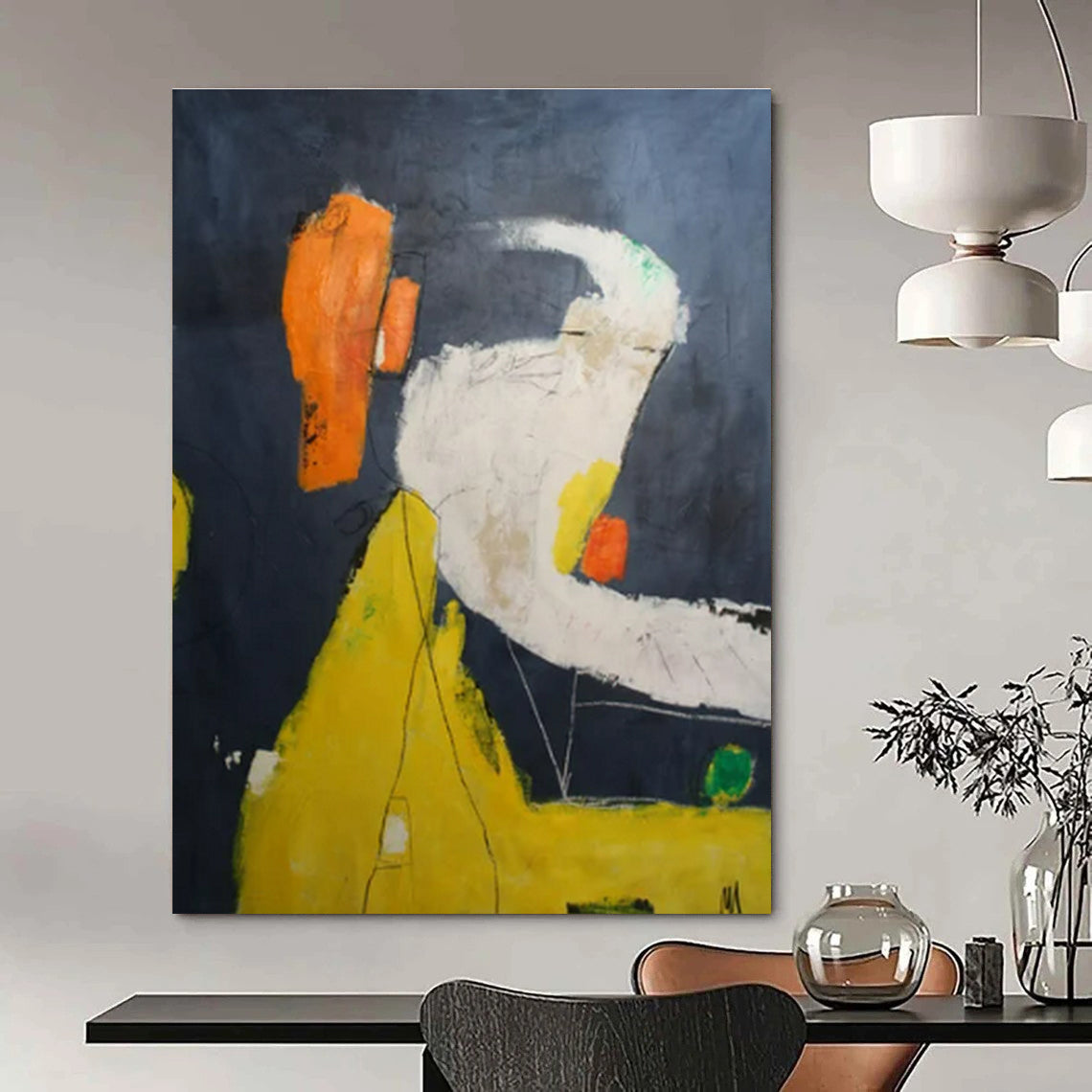 Dark - Background Color - Block Abstraction - Minimalist Abstract - Style Acrylic Painting CT1412
