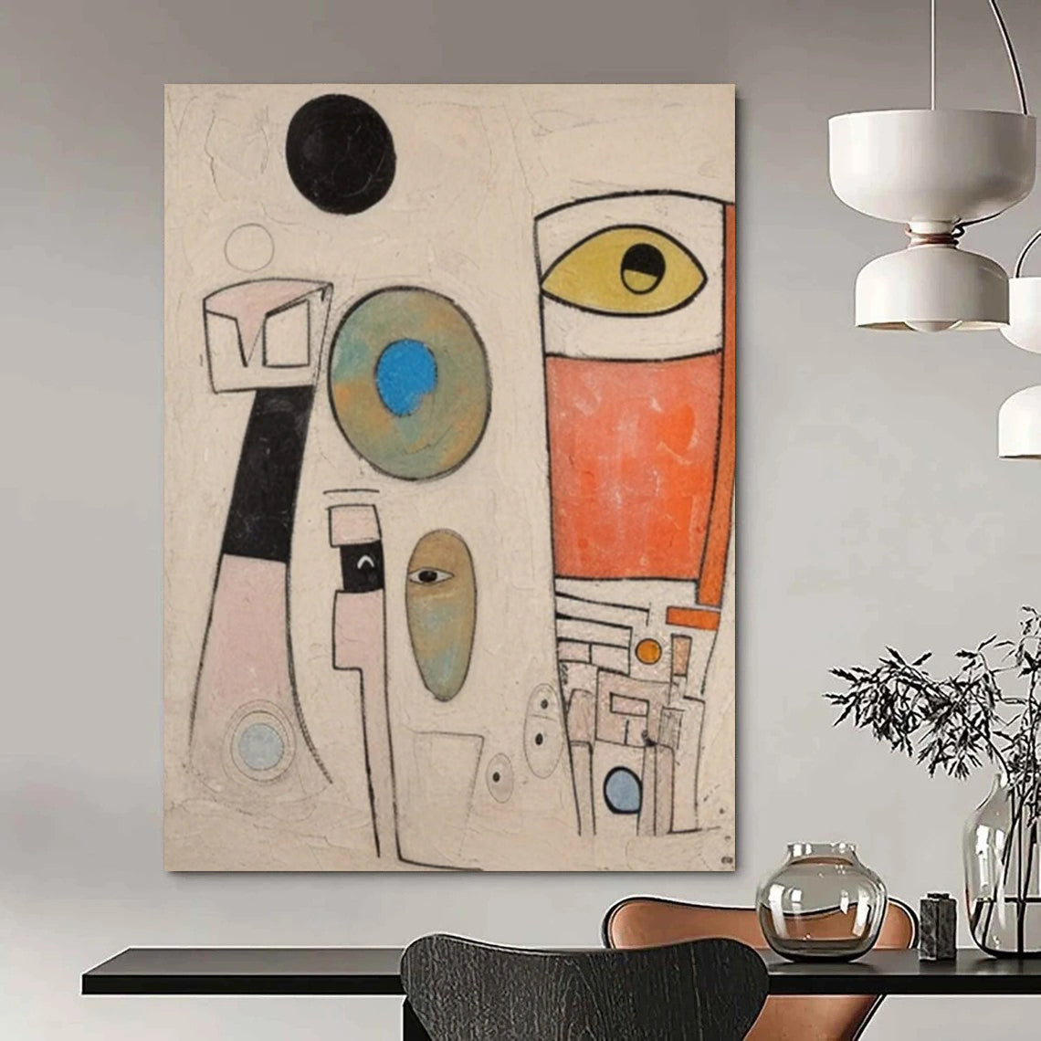 “Colorful Abstract Figures” - Cubist - Inspired Painting On Canvas DTP027