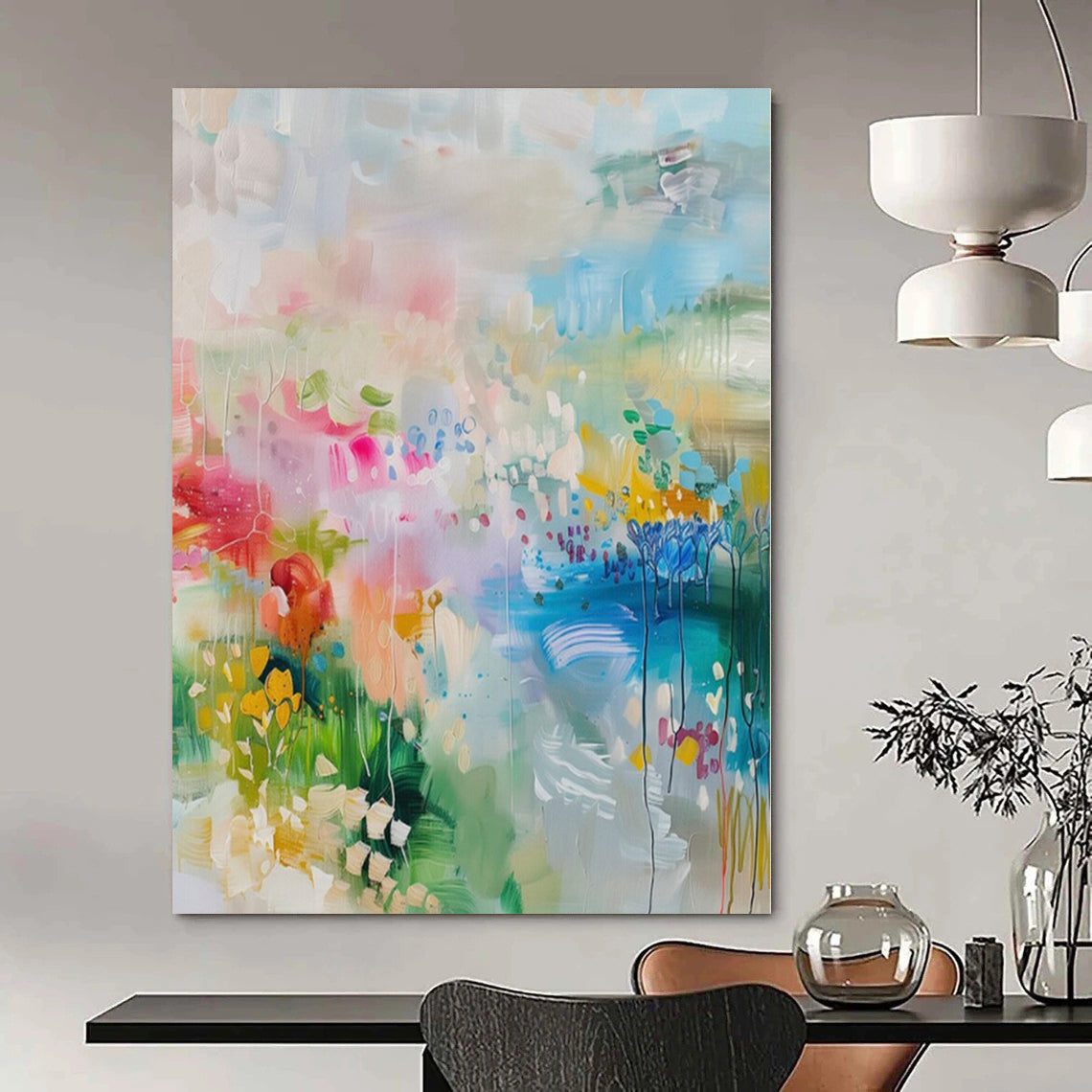 “Colorful Abstract Landscape” – Abstract Landscape Painting CT1180
