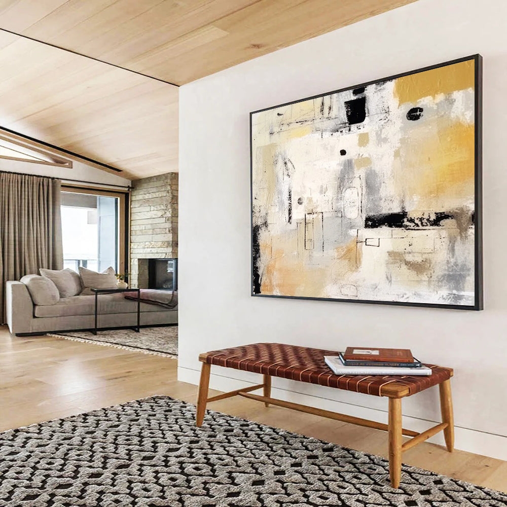 “Neutral Tones Abstract Composition” Abstract Painting On Canvas DLZ061