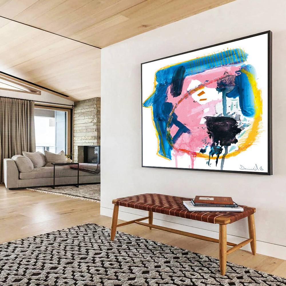 “Colorful Abstract Portrait” Playful Figurative Painting On Canvas DLZ117