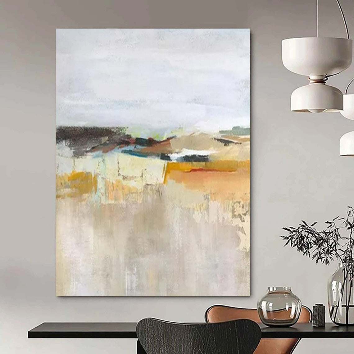 “Soft - Toned Landscape Abstract” ,Abstract Landscape Oil Painting CT0927