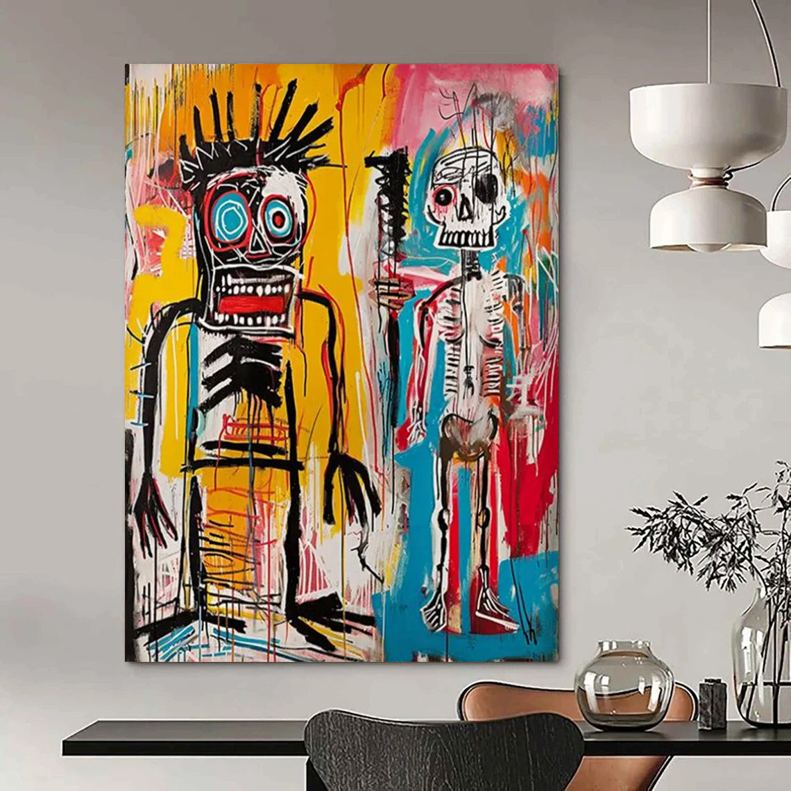 “Primitive Figure Duo” - Street Art - Inspired Painting On Canvas DTP099