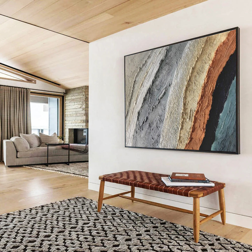 Colorful Textured Layers - Abstract Impasto Painting On Canvas DKH619