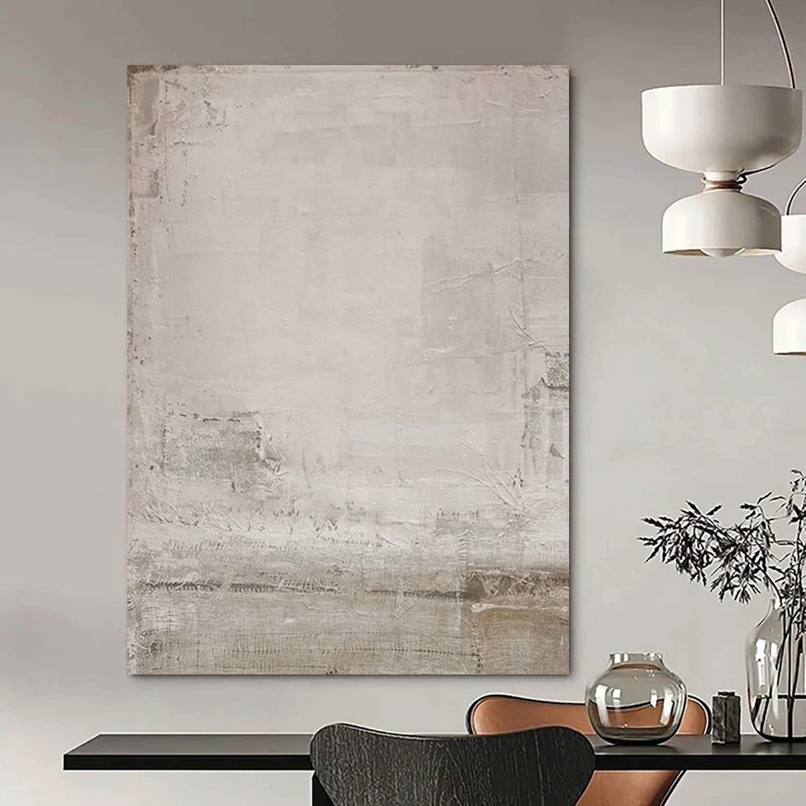 “Minimalist Gray Texture” - Minimalist Abstract Painting On Canvas DTP055