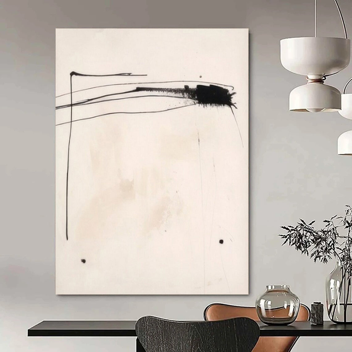 “Ink - Stroke Whisper” – Minimalist Abstract Art CT1030