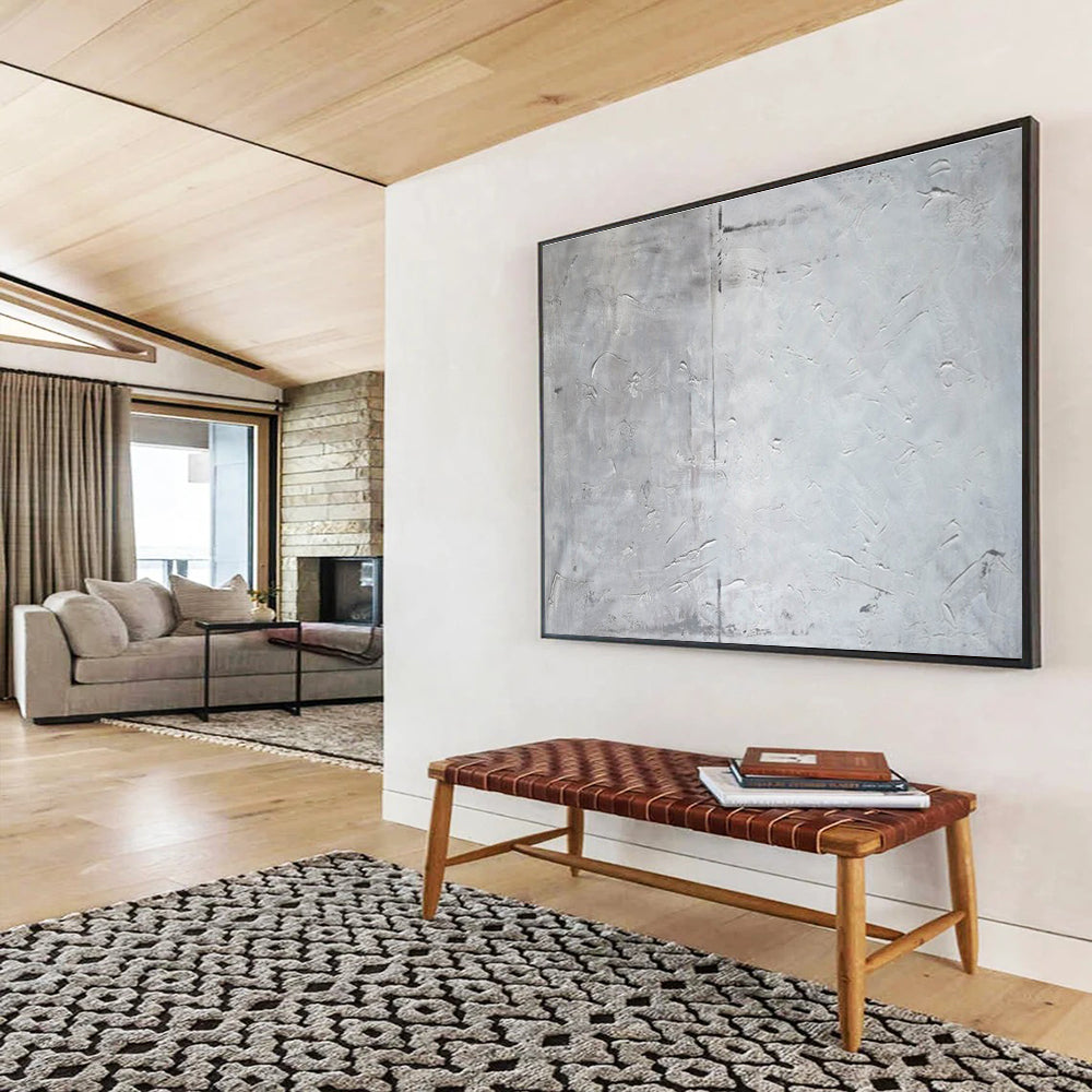 “Minimalist Gray Texture” - Subtle Abstract Painting On Canvas DKH848