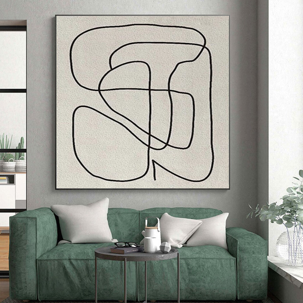 “Continuous Black Line Drawing”,Abstract Line Art Style CT0682