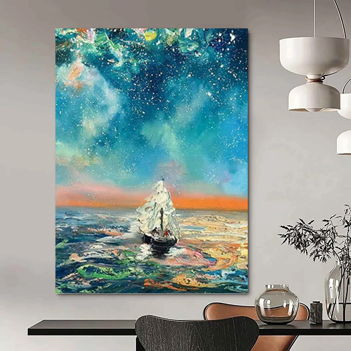 “Sunny Countryside Landscape” - Colorful Impressionistic Landscape Painting DKH1049