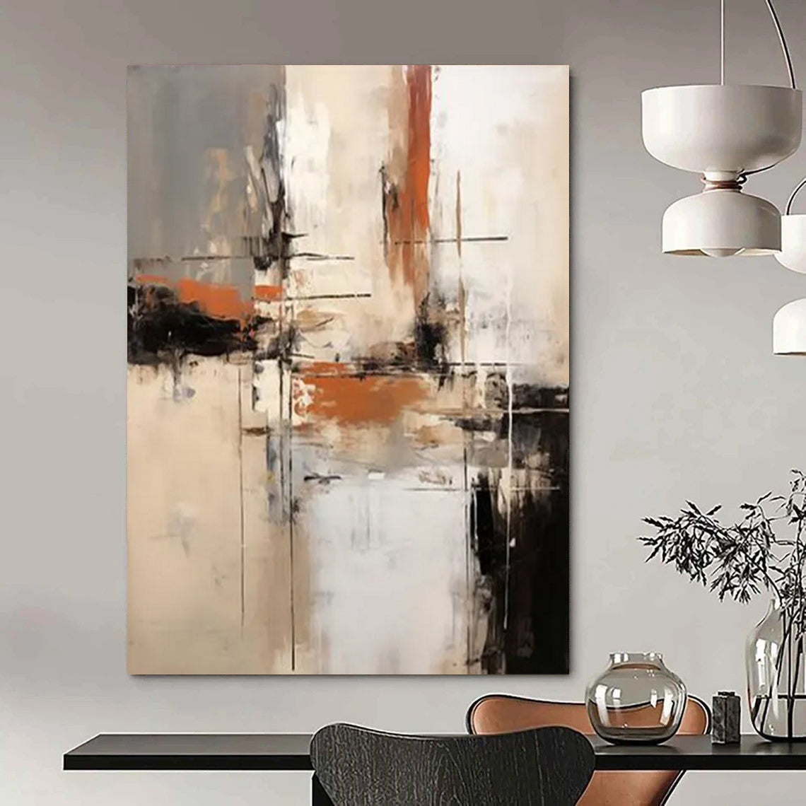 “Neutral - Toned Abstract Layers” - Abstract Expressionist Painting On Canvas DTP112