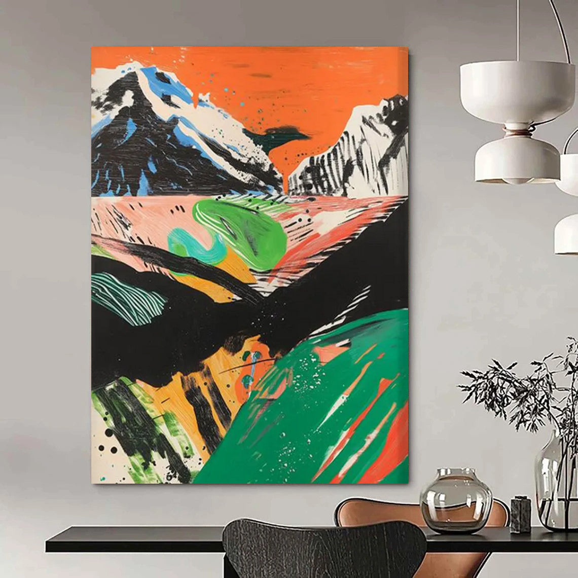 “Colorful Mountain Landscape” - Abstract Landscape Painting On Canvas DTP092