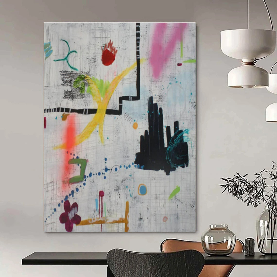 Grid - Graffiti Abstraction - Pop Art - Style Acrylic Painting CT1413