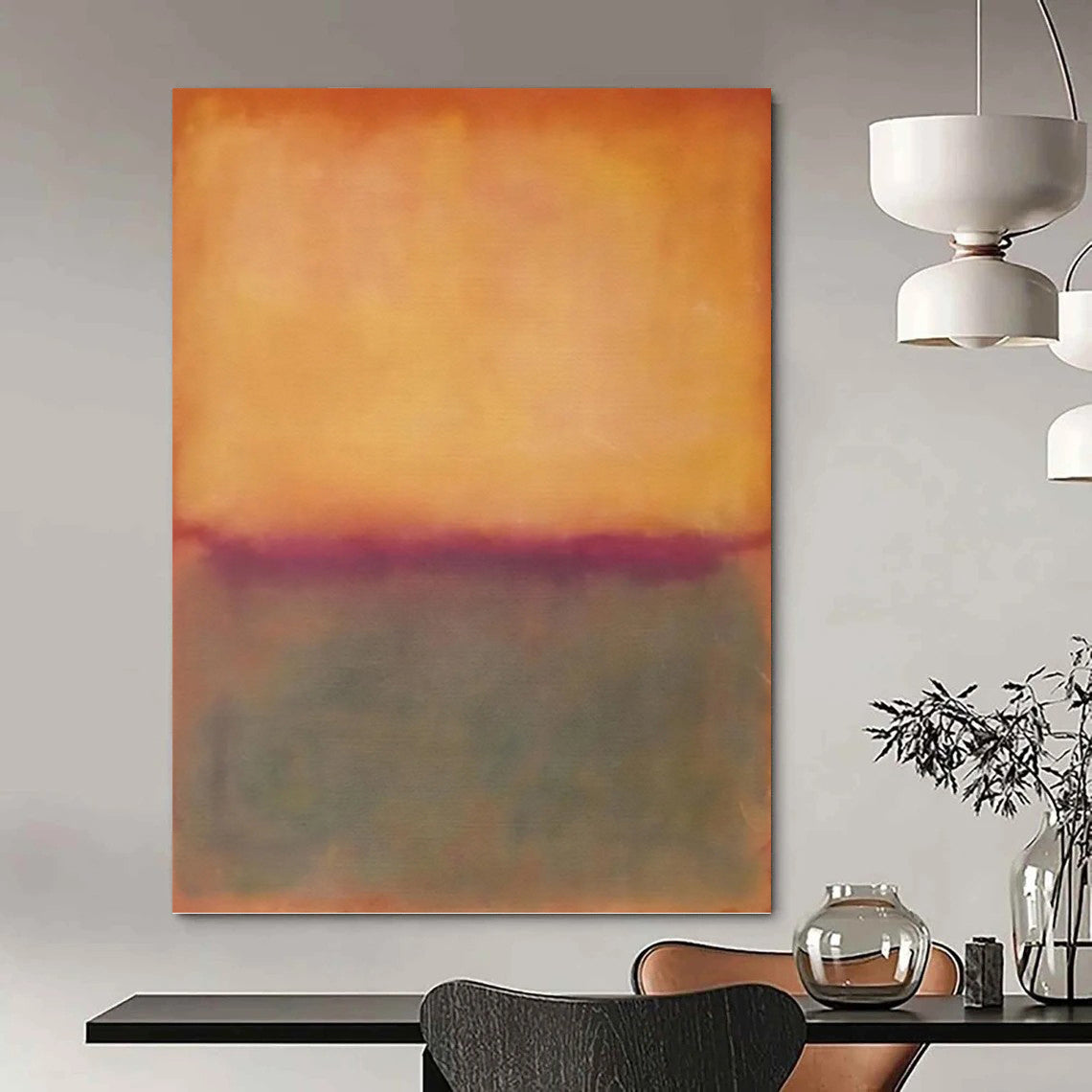 Orange & Purple Hues - Color - Block Abstract Painting On Canvas DKH1239
