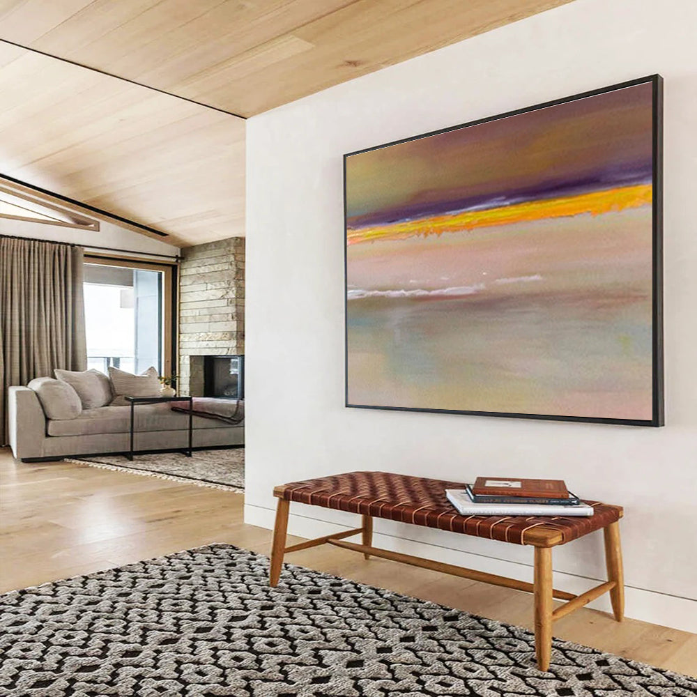 “Minimalist Color Bands” Abstract Acrylic Painting On Canvas DKH373