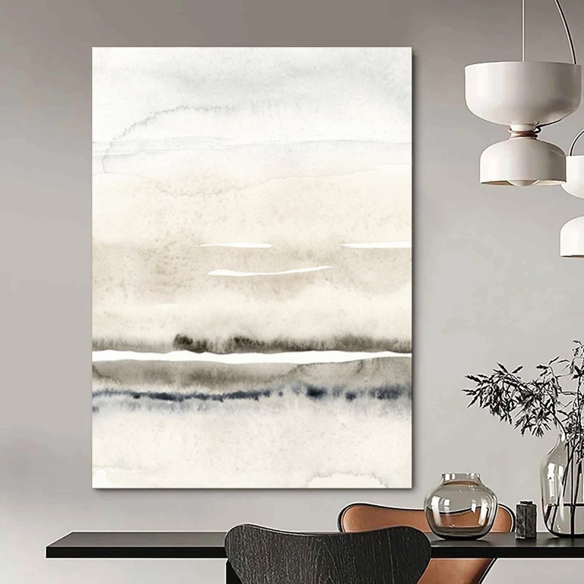 “Soft Gray Wash Layers” – Abstract Watercolor Landscape with Muted Tones CT2054