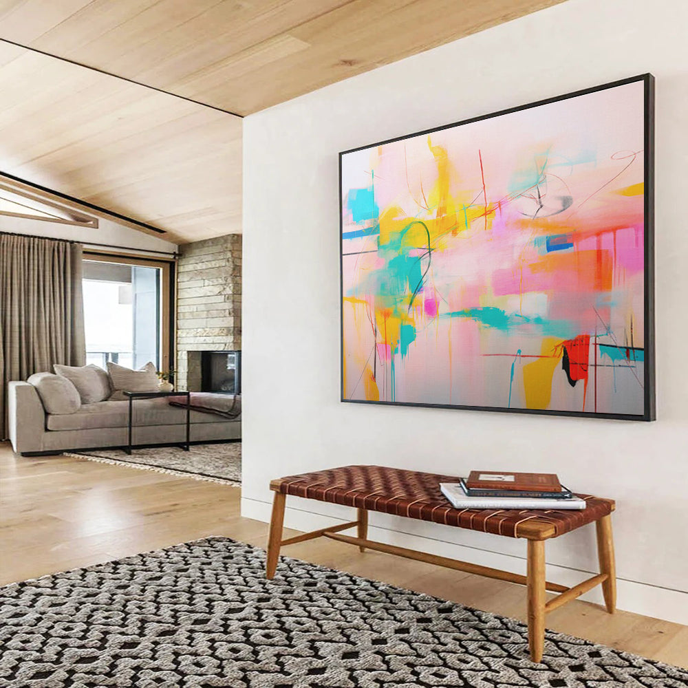 “Colorful Abstract Chaos” Abstract Acrylic Painting On Canvas DKH500