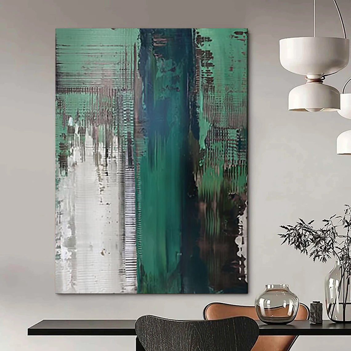 “Teal and Green Abstract” - Modern Abstract Art CT2021