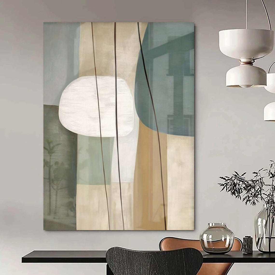 “Soft Shape and Line” – Minimalist Abstract Art CT1053