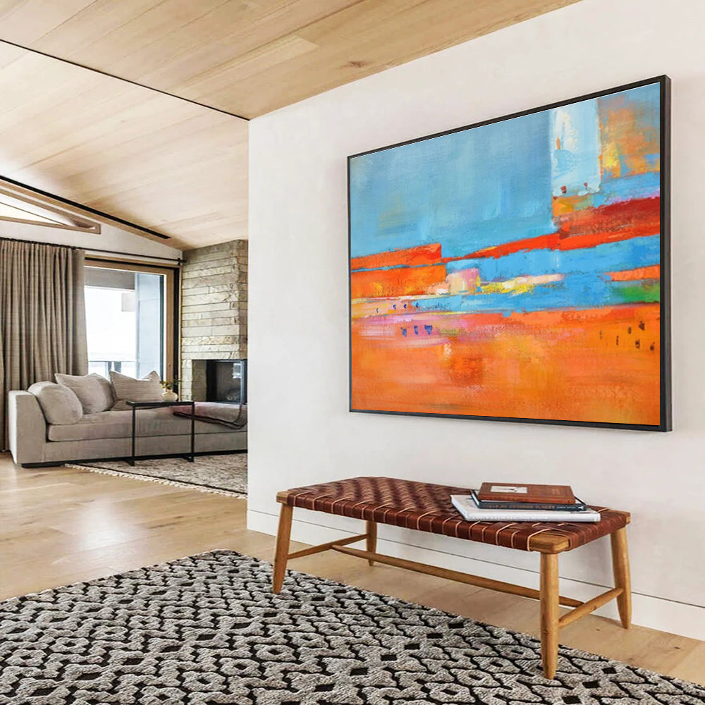 “Colorful Abstract Landscape” Abstract Fauvist - Inspired Painting On Canvas DKH408