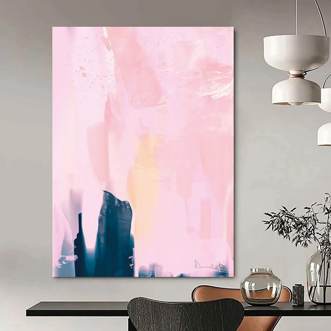 “Soft Pink Abstract Layers” - Abstract Expressionist Painting On Canvas DTP180