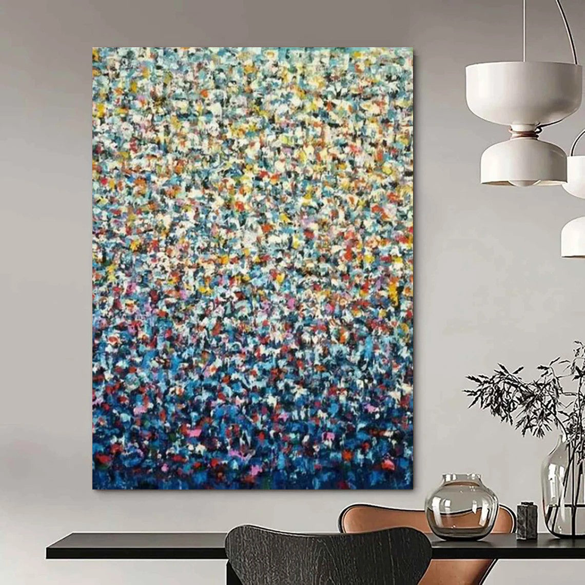 “Colorful Pointillist - Style Abstract” - Abstract Painting On Canvas CT2344