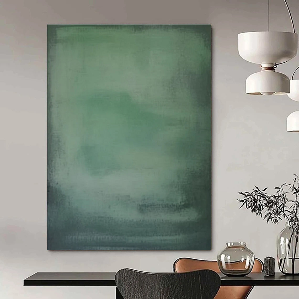 Gradient Green Hues - "Subtle Green Mist" - Minimalist Abstract Painting CT1465