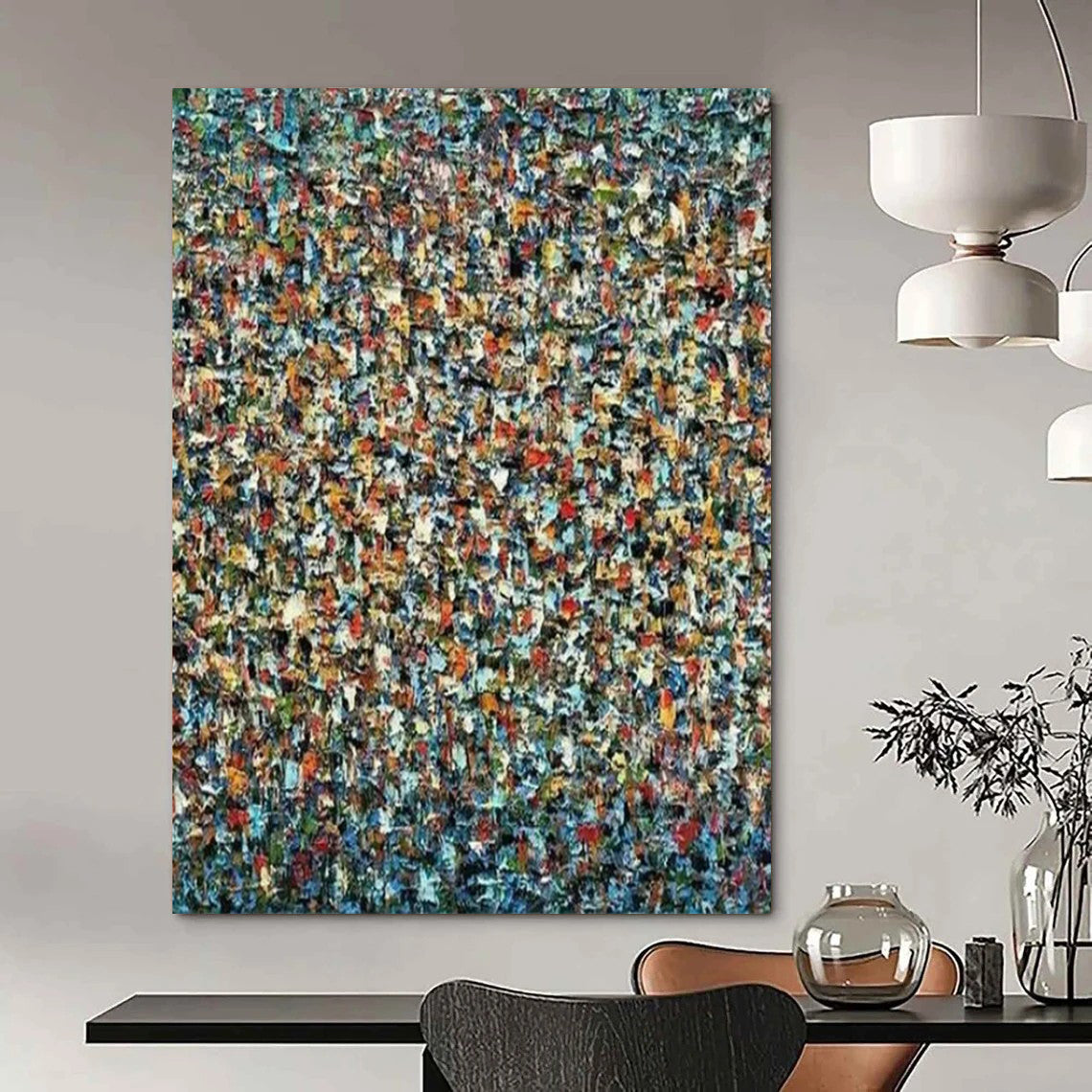 “Colorful Mosaic - Like Abstract” - Abstract Painting On Canvas CT2348