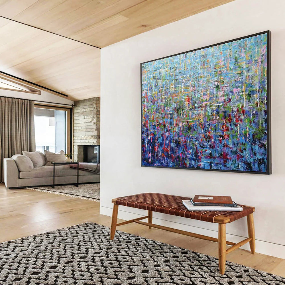 Colorful Mosaic - Like Abstract Painting On Canvas DKH657