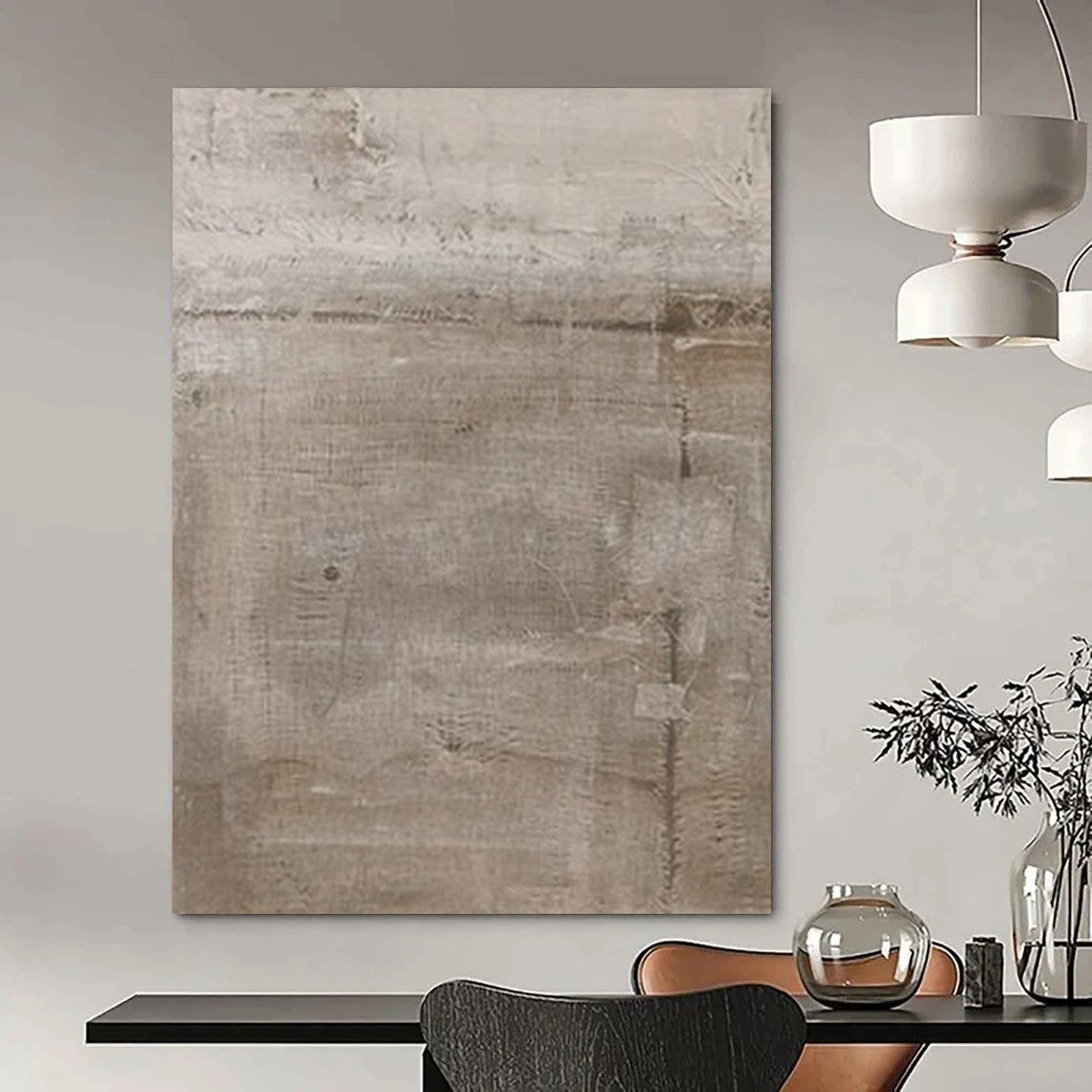 “Brown - Gray Textured Layers” – Abstract Layered Art CT0980