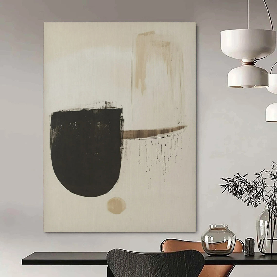 “Neutral - Toned Abstract” ,Abstract Minimalist Acrylic Art CT0935