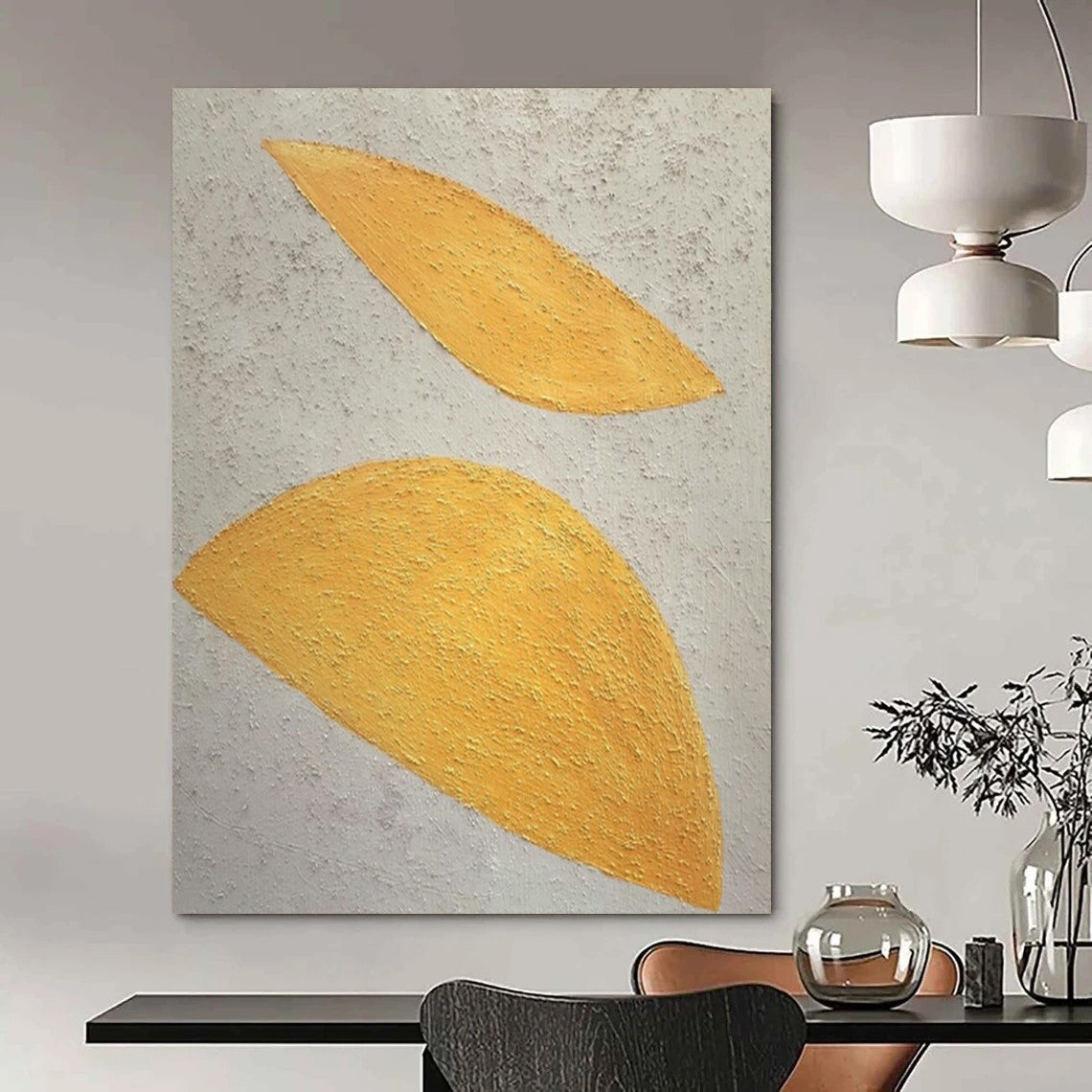 “Yellow - White Textured Leaves” – Abstract Leaf Art CT0990