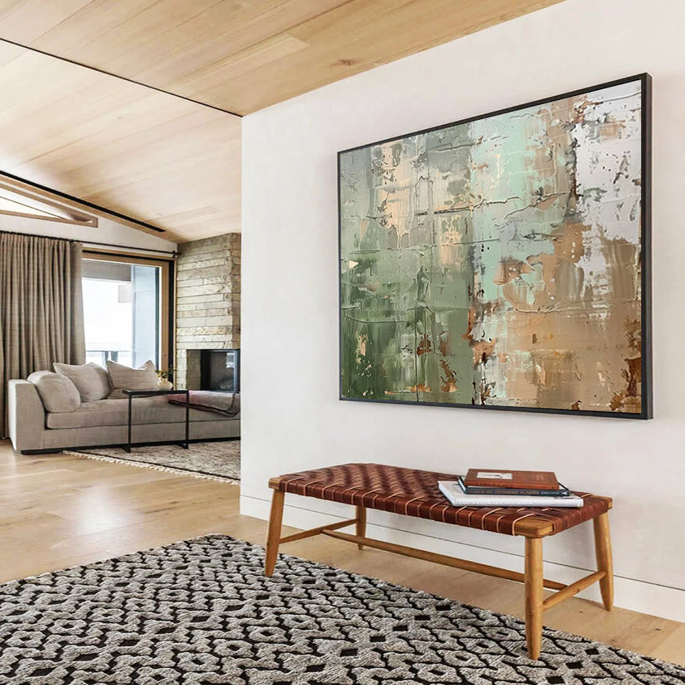 “Earthy Tones Textured Abstraction” Abstract Painting On Canvas DLZ107