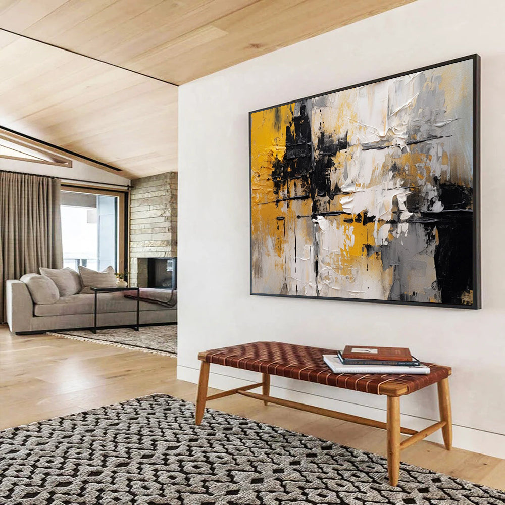 “Bold Color Block Abstraction” Modern Textured Painting On Canvas DLZ085