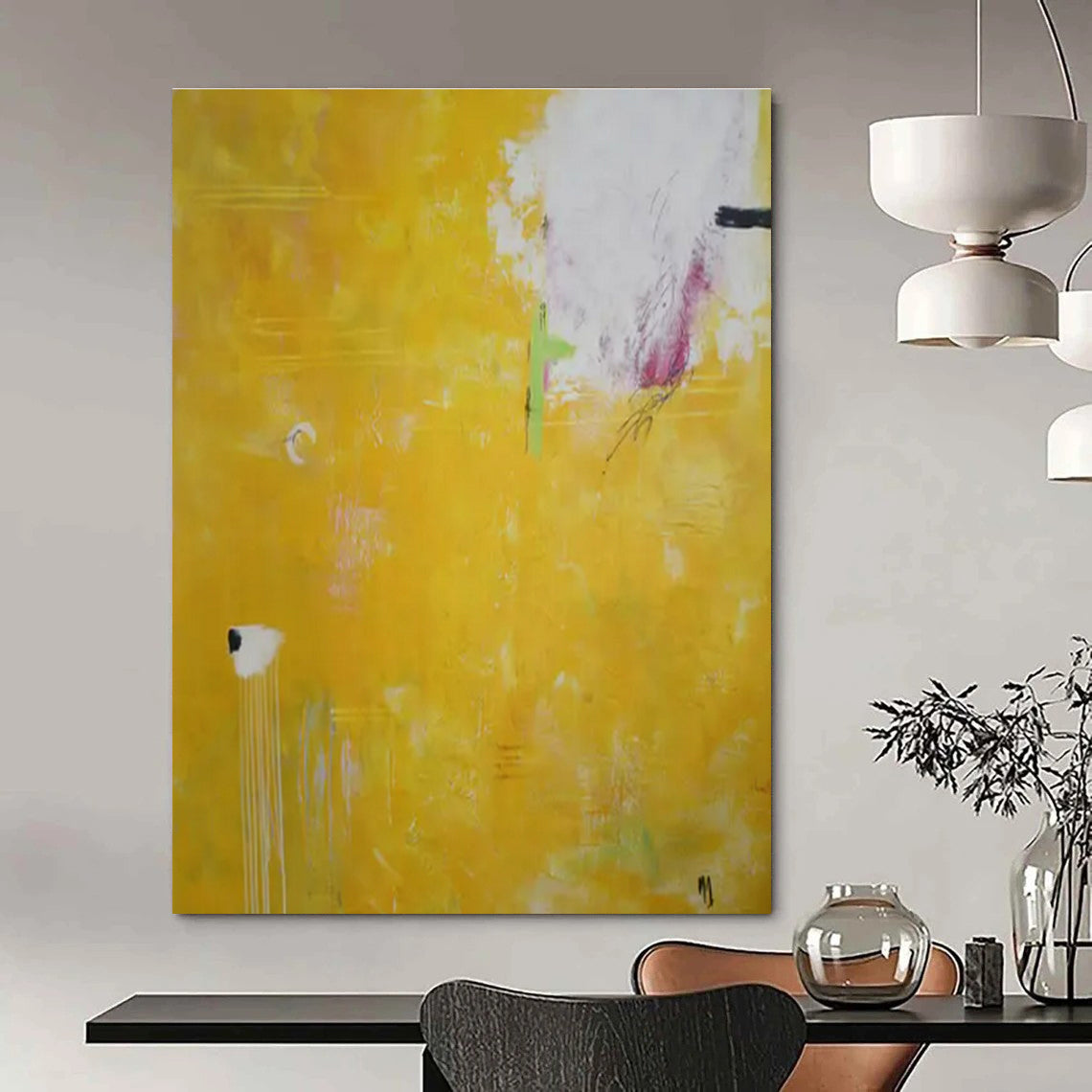 Bright Yellow - Based Abstraction - Color - Field Painting - Style Acrylic Painting CT1407