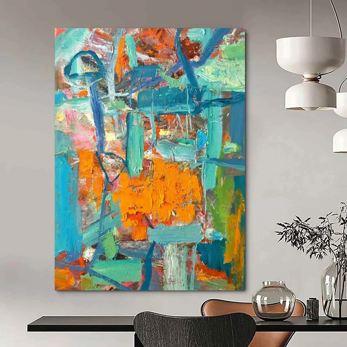Colorful Abstract Chaos - Expressionist Abstract Painting On Canvas CT2291