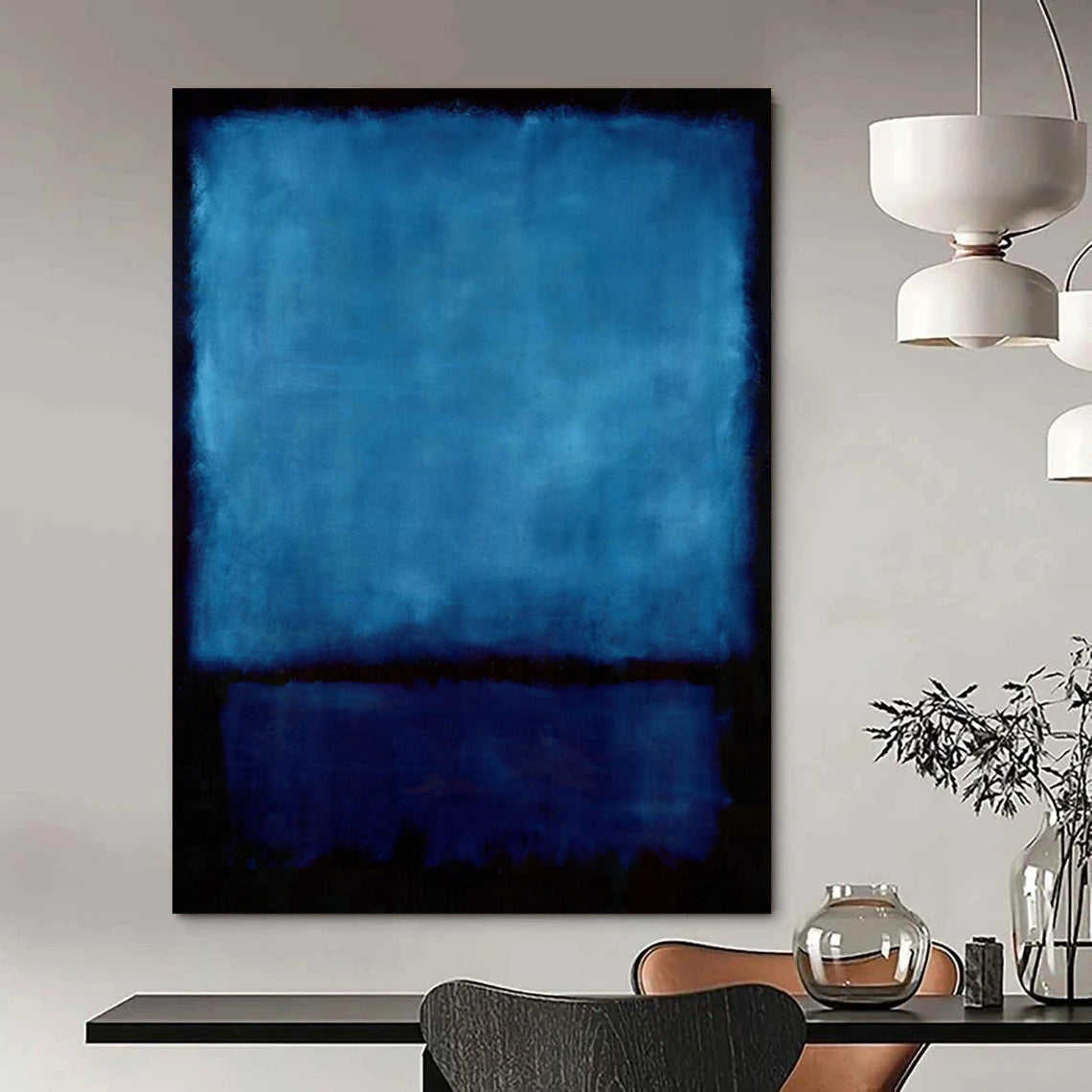 “Deep Blue on Black” - Rothko - Style Color Field Art CT1943